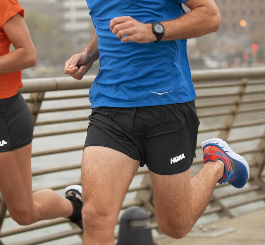 Hoka One One Mens Shorts - Performance - Black - TUOS59237